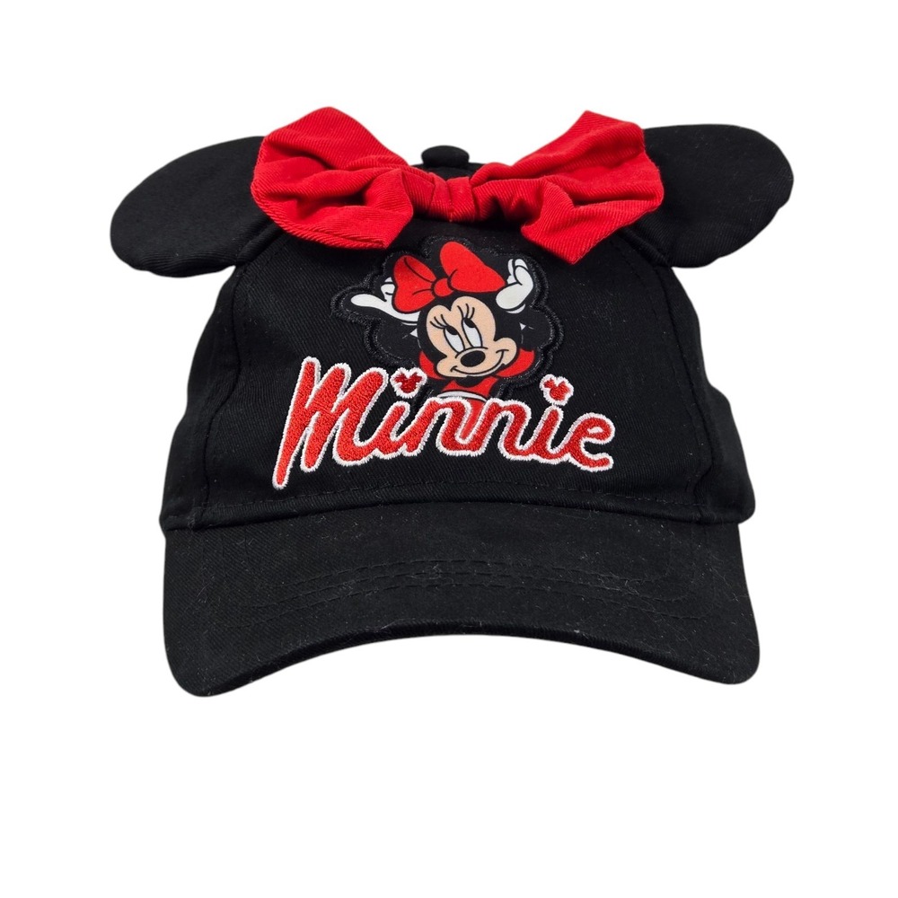 Disney Minnie Mouse Youth Baseball Cap w Mouse Ears & Red Bow Adjustable Hat